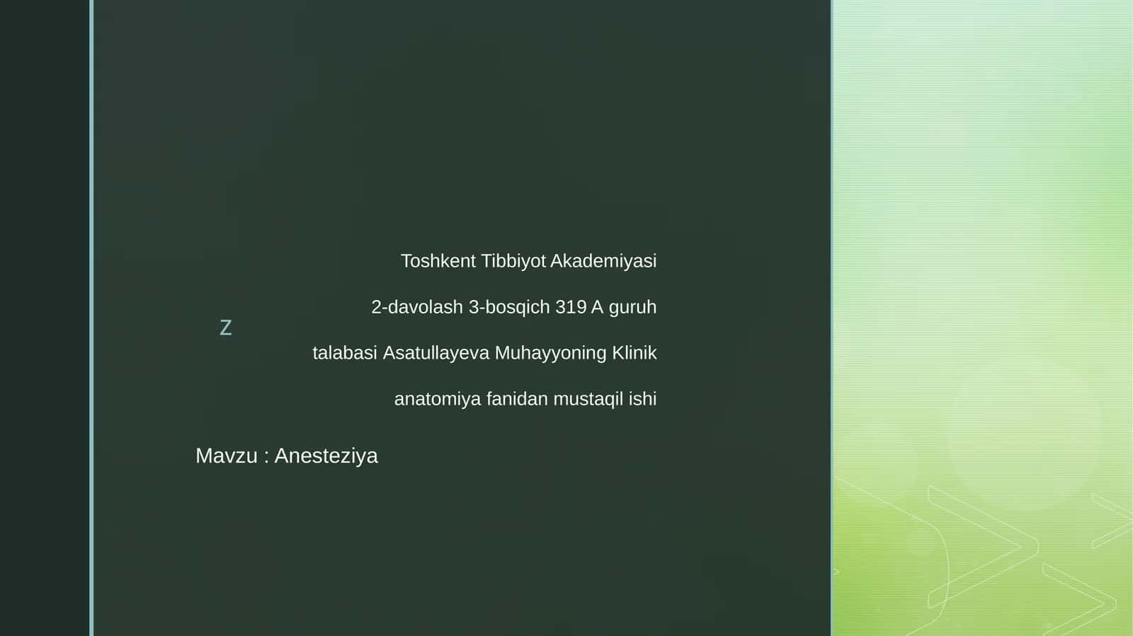 Klinik anesteziya