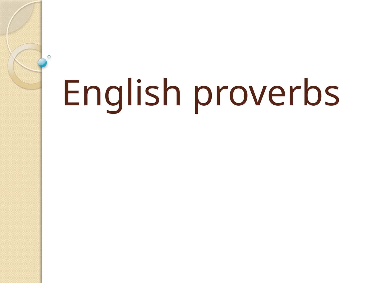 English proverbs