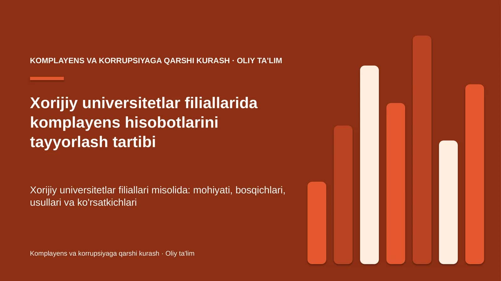 xorijiy universitetlar filiallarida komplayens hisobotlarini tayyorlash tartibi 8937