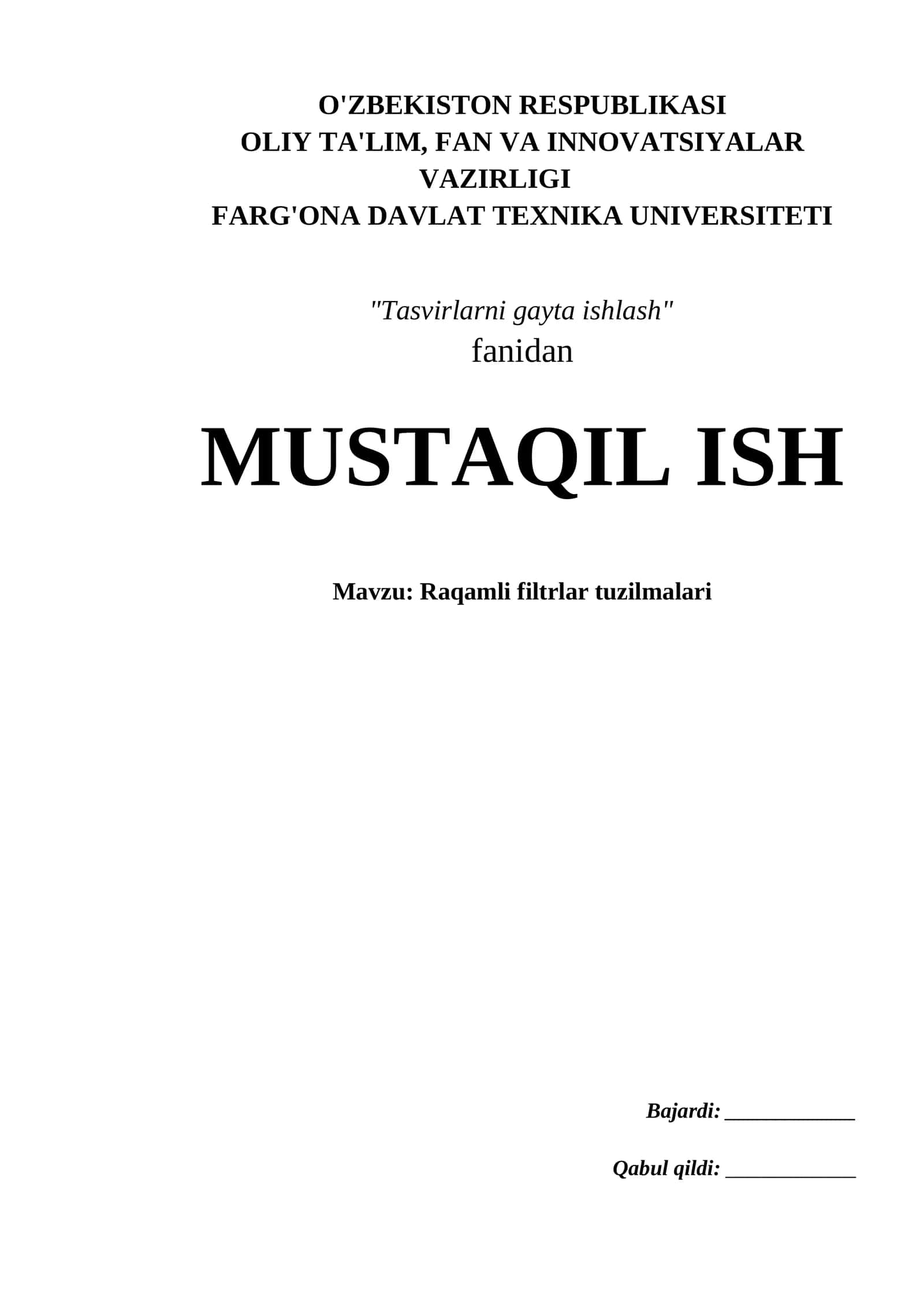 Raqamli filtrlar tuzilmalari