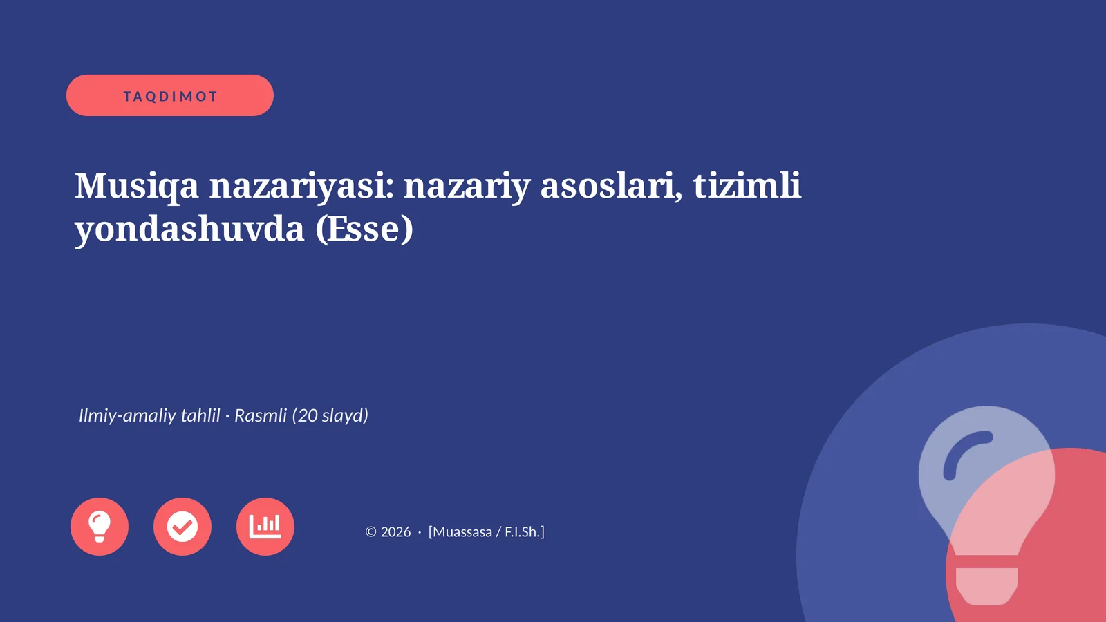 Musiqa nazariyasi: nazariy asoslari, tizimli yondashuvda (Esse)