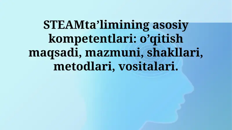 STEAM ta'limining asosiy kompetentlari