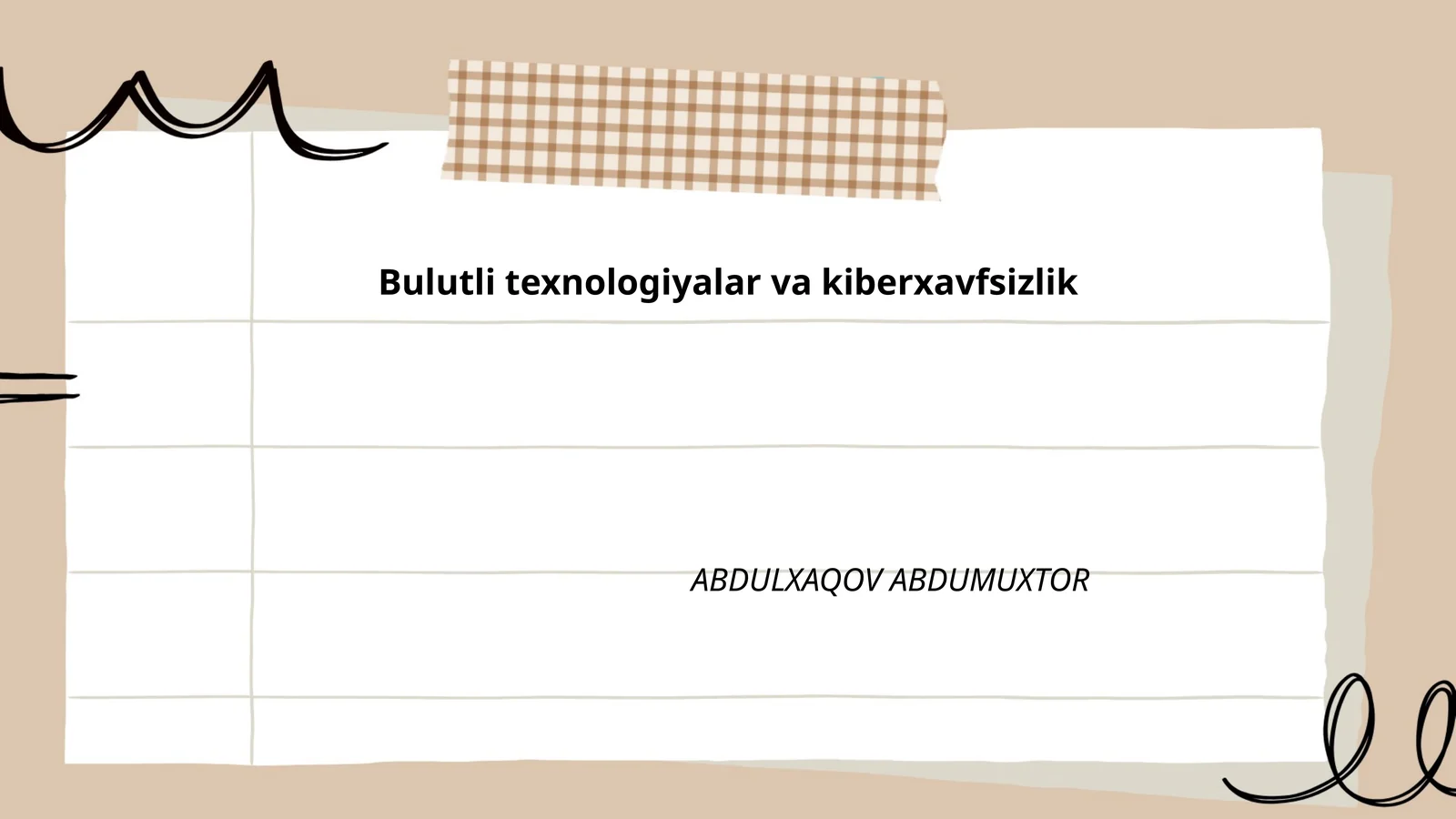 Bulutli hisoblash texnologiyalari arxitekturasi