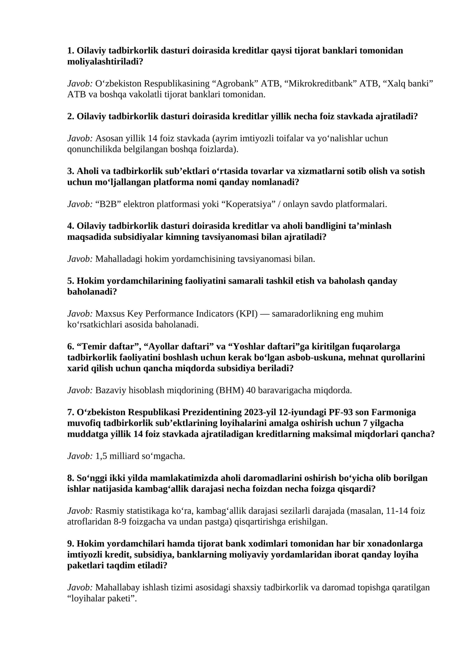 AGROS suhbat savollari javobi bn 2026 (Hokim yordamchilari) uchun