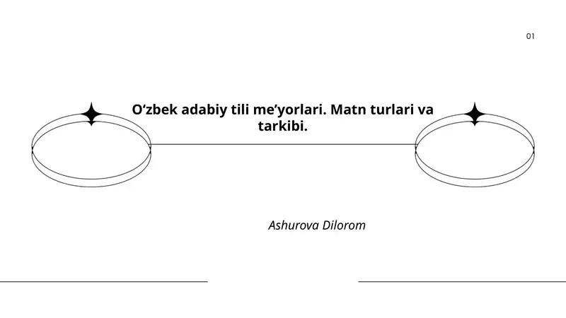 O‘zbek adabiy tili me’yorlari. Matn turlari va tarkibi.