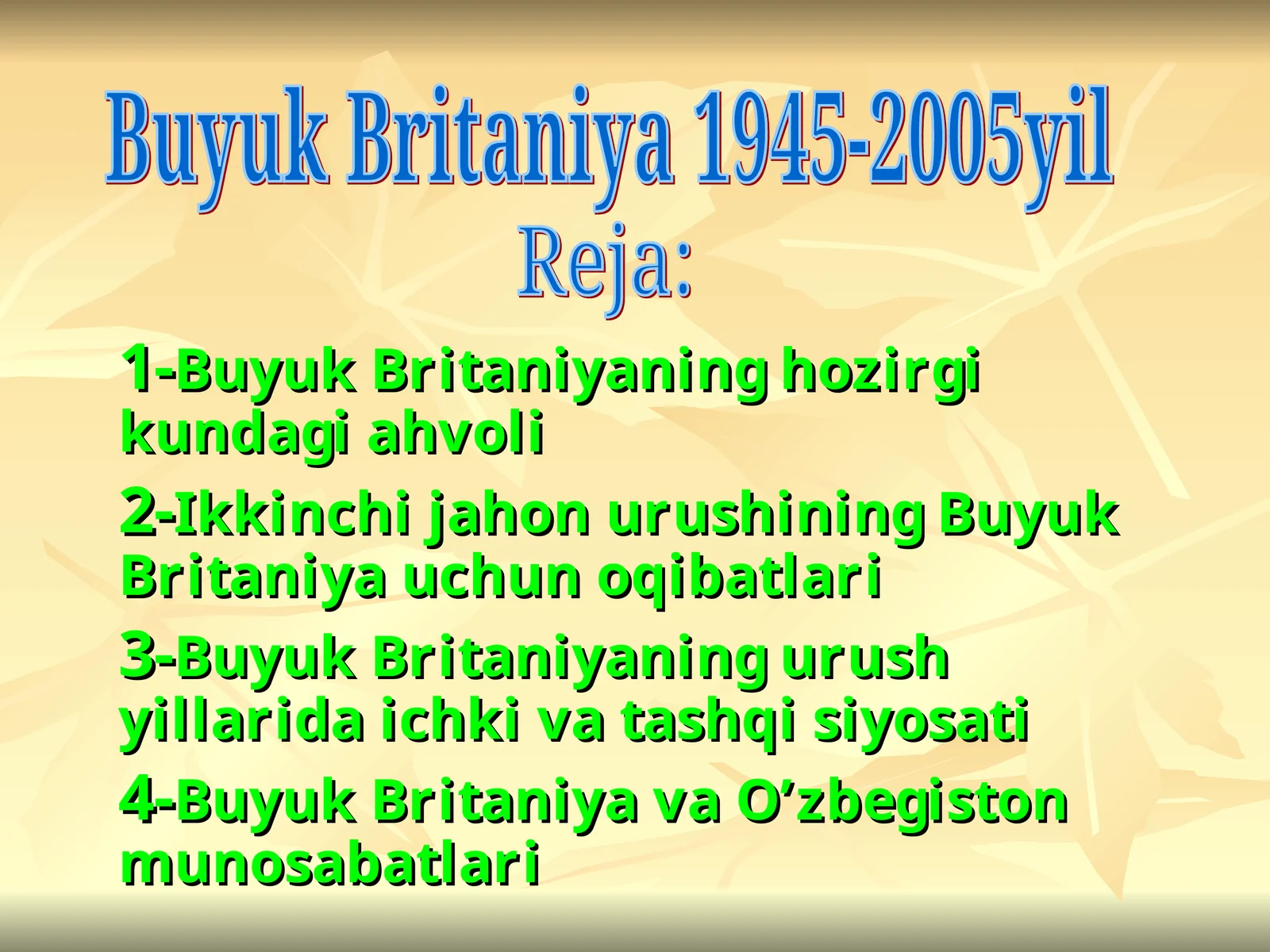 Buyuk Britaniya Yangiliklari