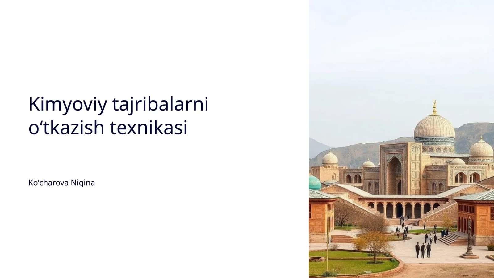 Kimyoviy tajribalarni oʻtkazish texnikasi