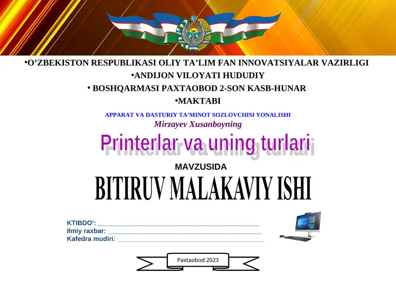 Printer va ularning turlari
