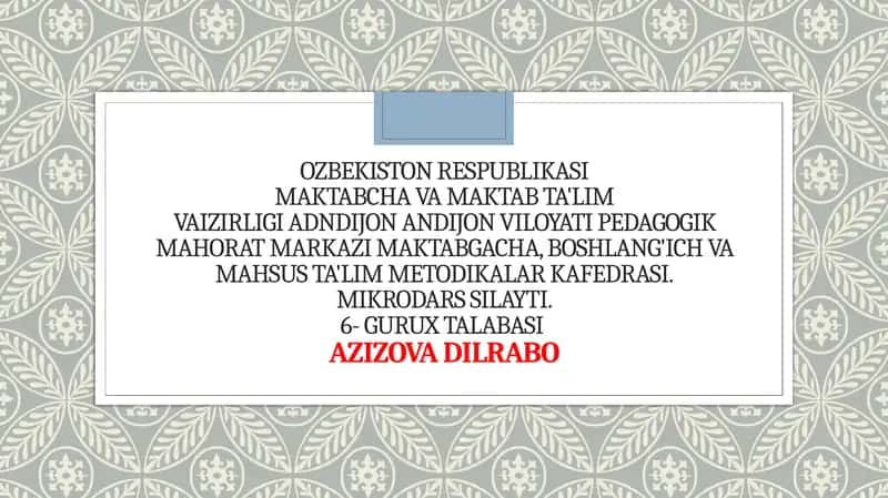 Tarbiya fanidan darslik va qo'lanmalar milliy va umuminsoniy  qadiryatlarning aks etishi