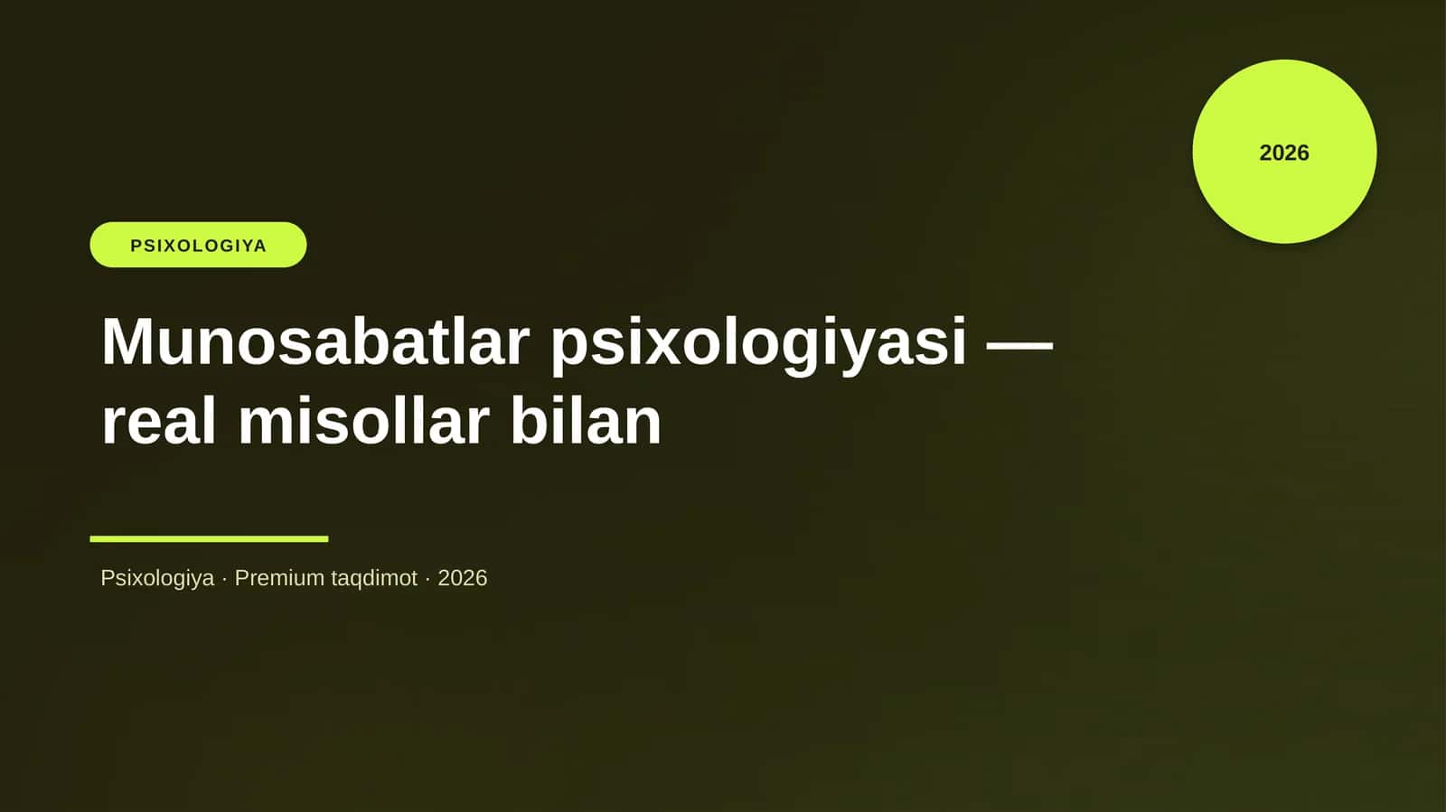 Munosabatlar psixologiyasi - real misollar bilan