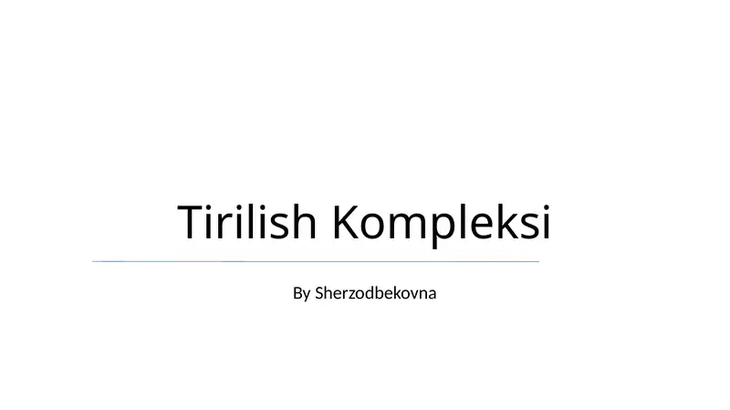 Tirilish Kompleksi