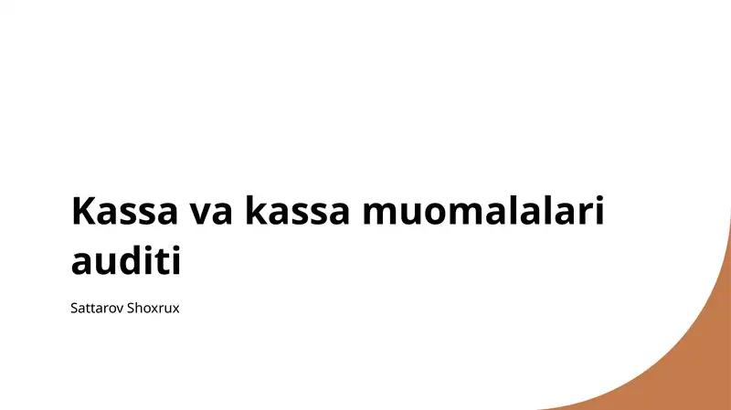 Kassa va kassa muomalalari auditi