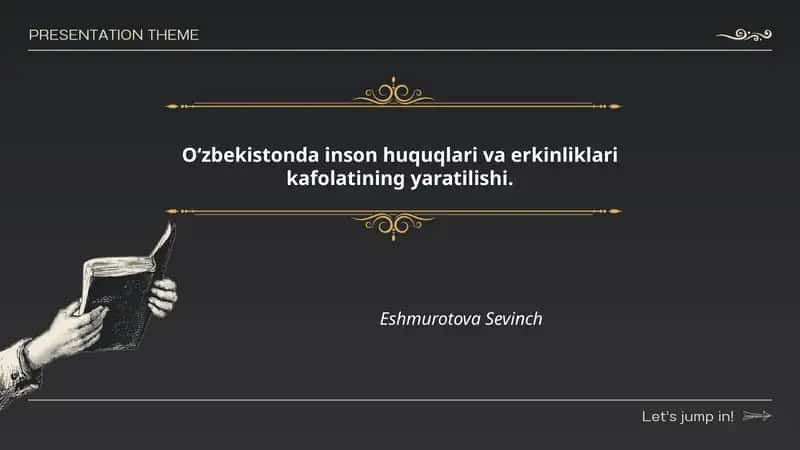 Inson huquqlari va erkinliklari kafolatining yaratilishi