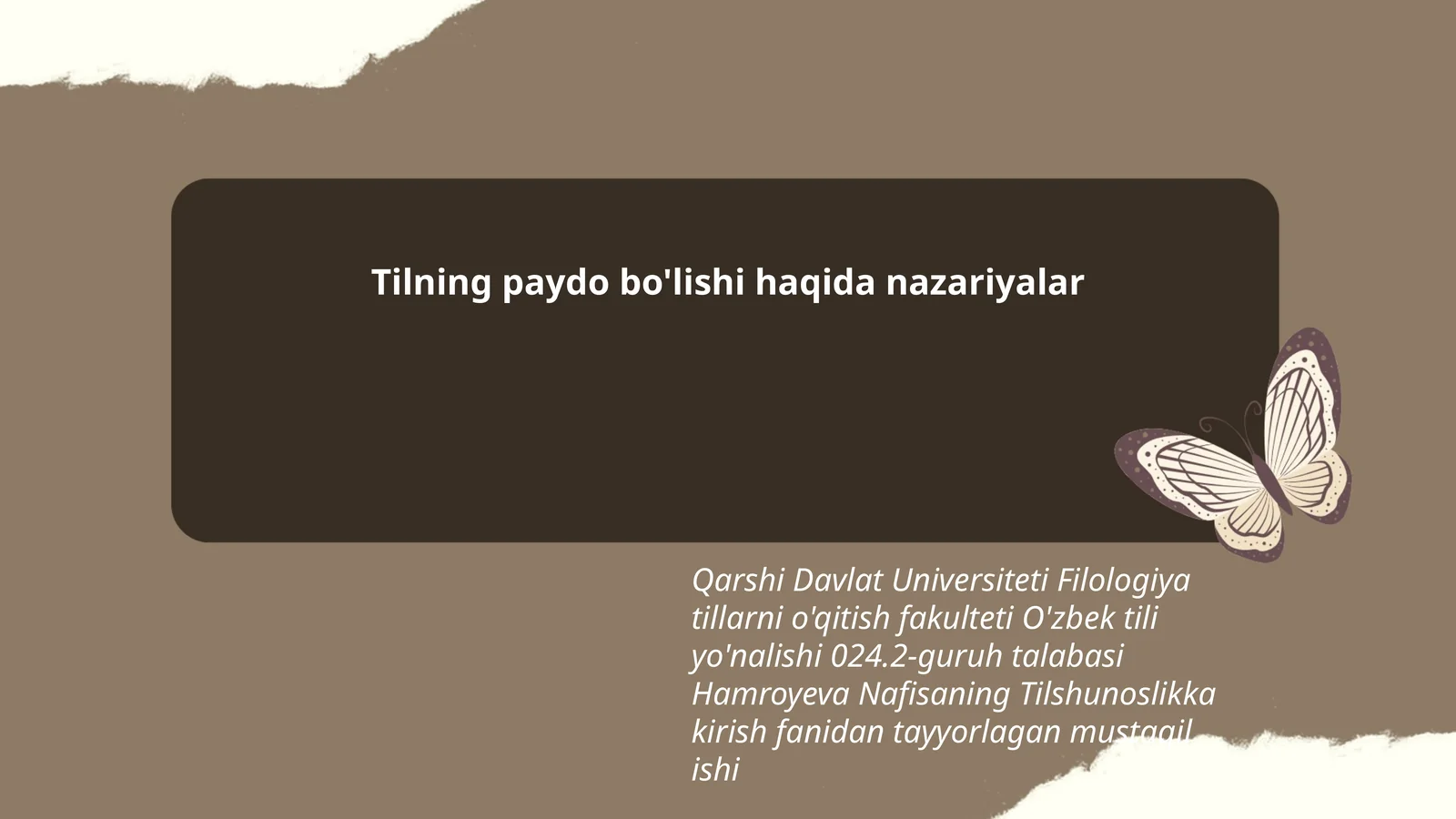 Tilning paydo bo'lishi haqida nazariyalar