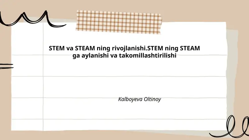 STEM va STEAM ning rivojlanishi