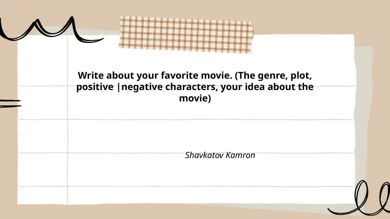 Write about your favorite movie