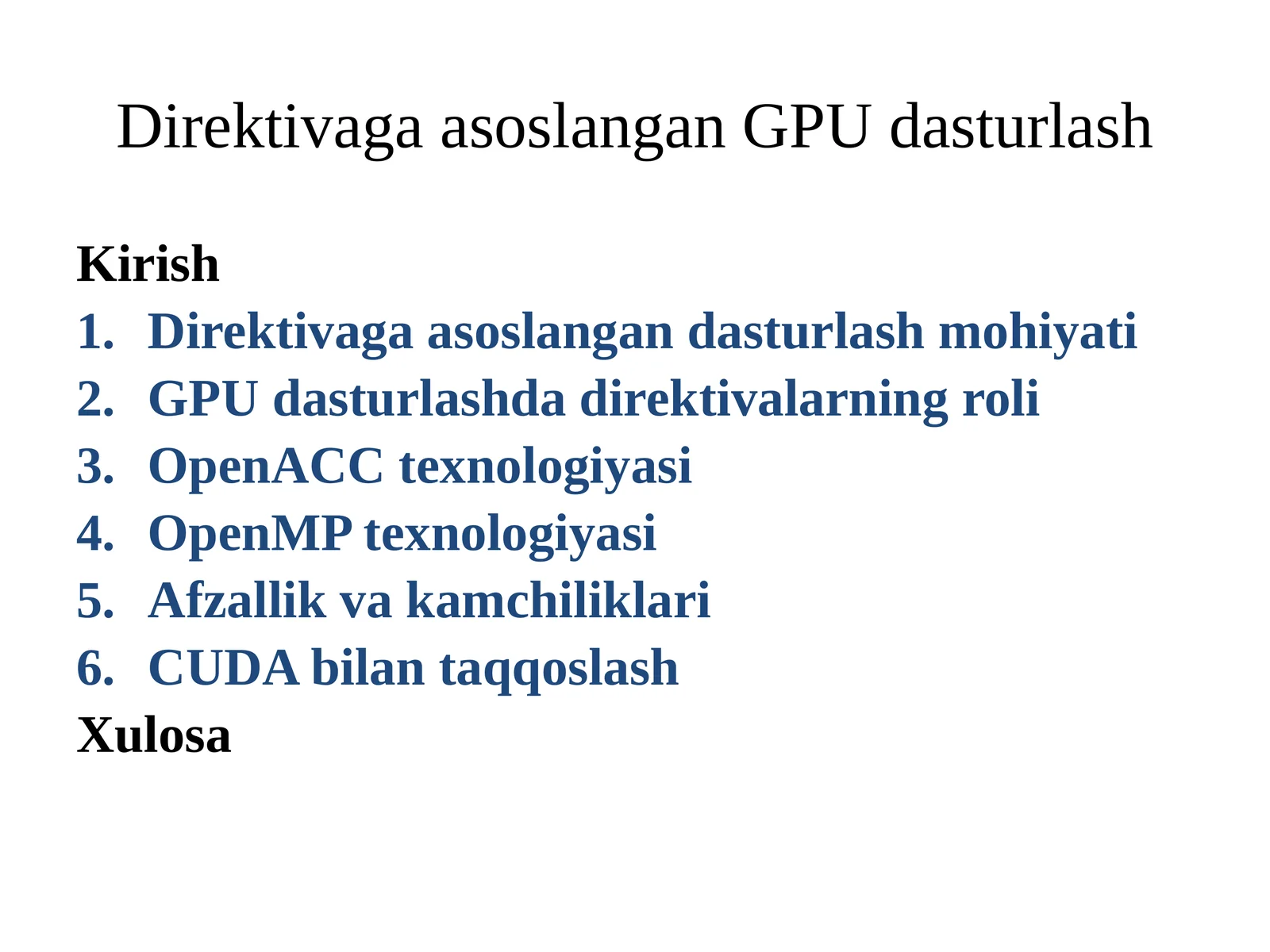Direktivagaasoslangan GPU dasturlash