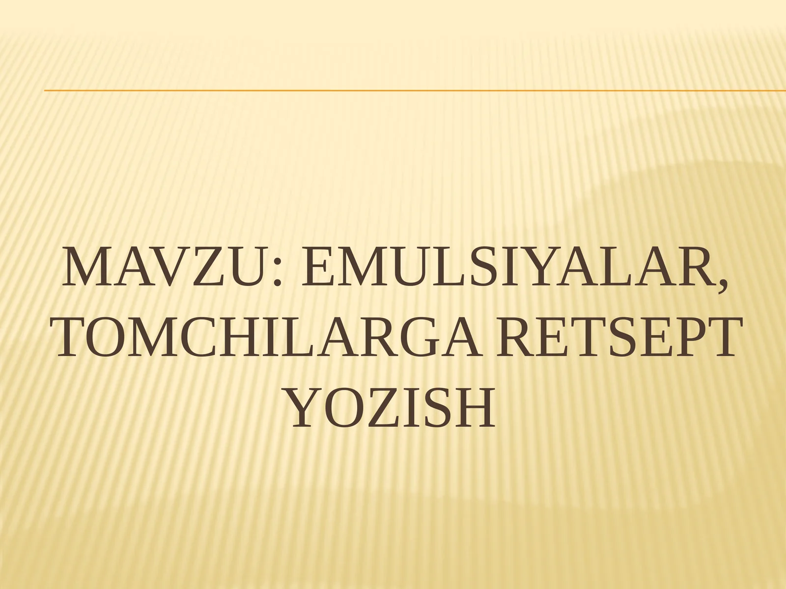 Emulsiyalar, tomchilarga retsept yozish