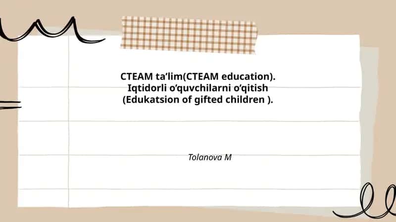 СТЕАМ ta'lim(СТЕАМ education)