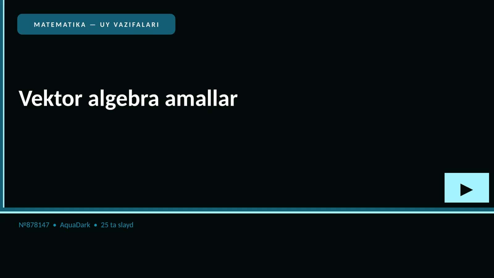 Vektor algebra amallar