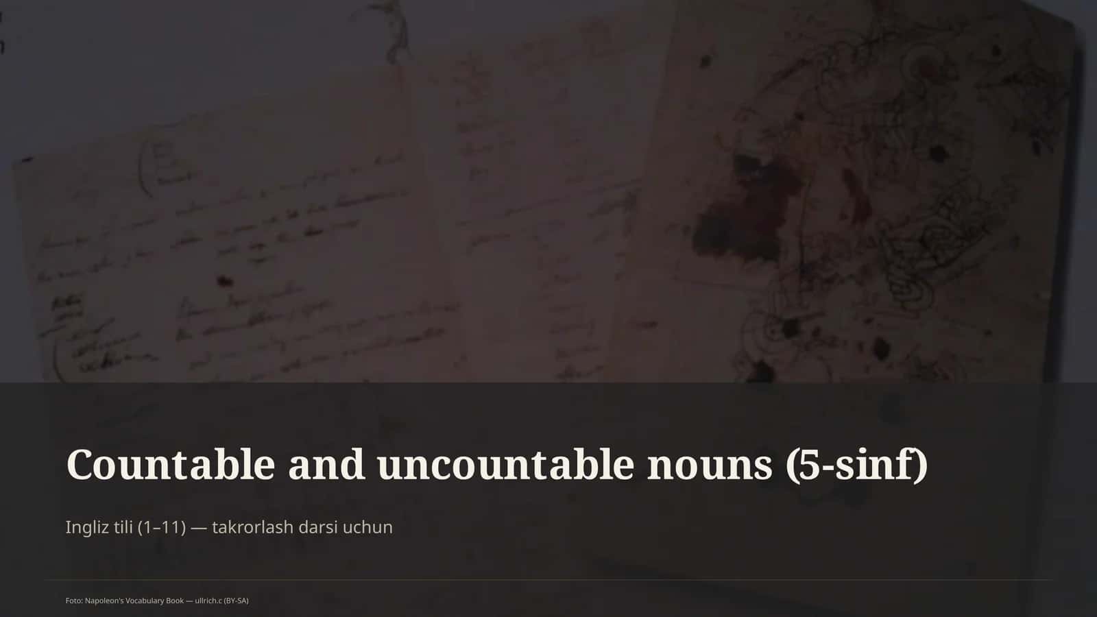 Countable and uncountable nouns (5-sinf)
