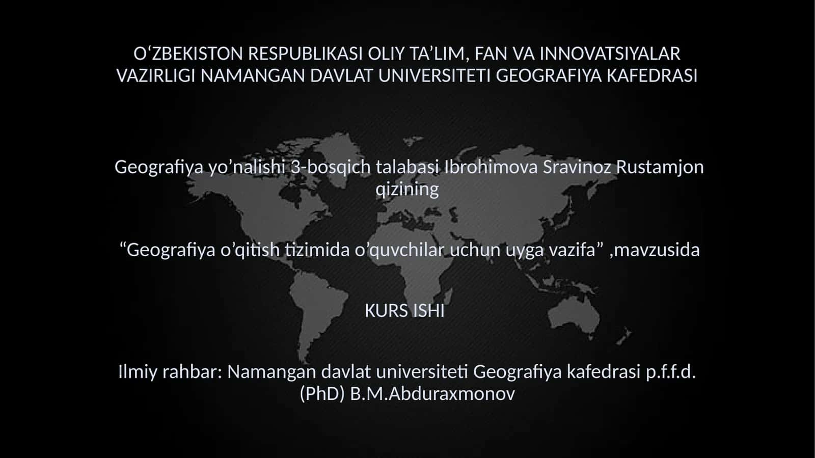 Geografiyao’qitishtizimi
