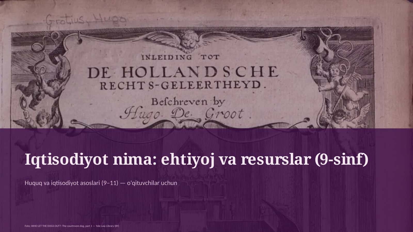 Iqtisodiyot nima: ehtiyoj va resurslar (9-sinf)