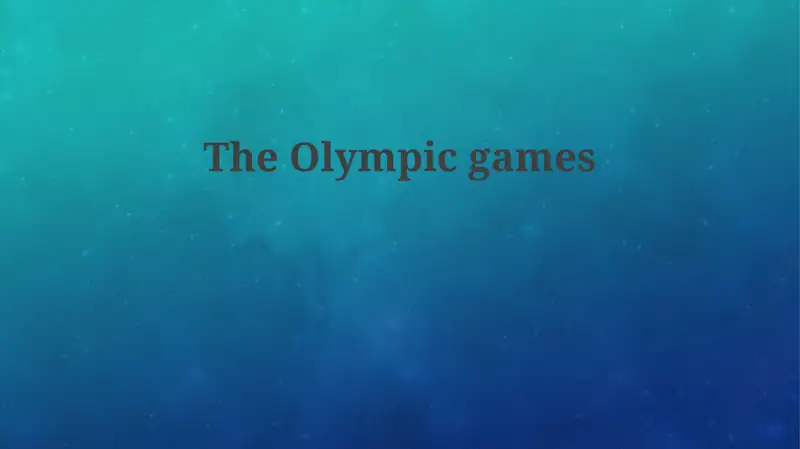 The Olympic games