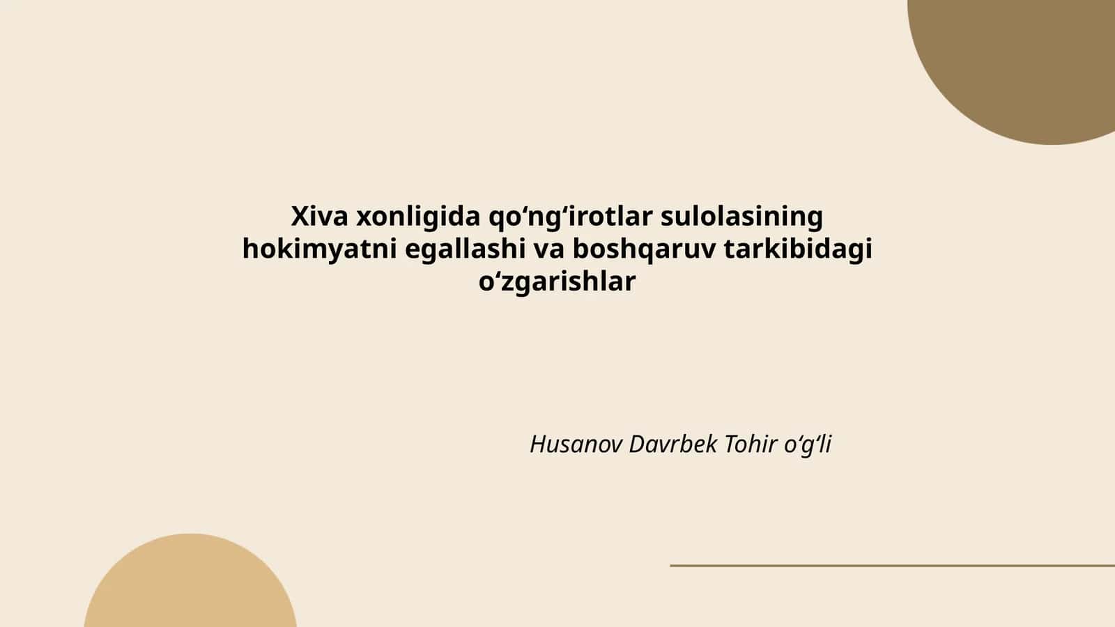 Xiva xonligida qo‘ng‘irotlar sulolasining hokimyatni egallashi va boshqaruv tarkibidagi o‘zgarishlar