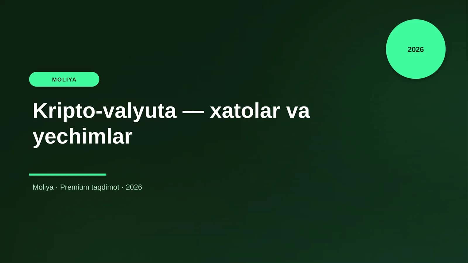Kripto-valyuta — xatolar va yechimlar
