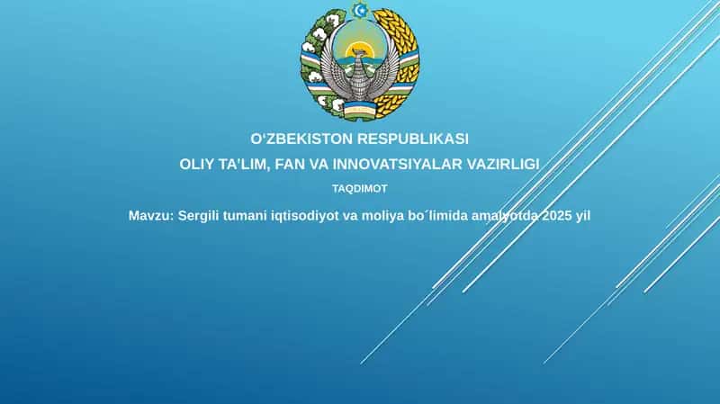 Sergeli tuman iqtisodiyot va moliya bo'limidagi stajirovka