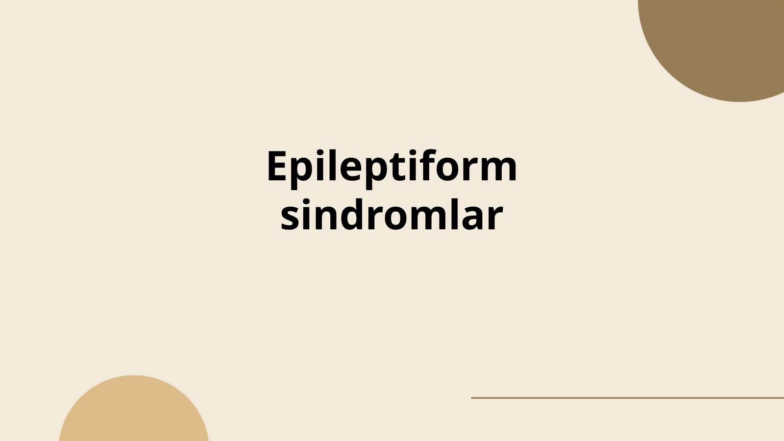 Epileptiform sindromlar