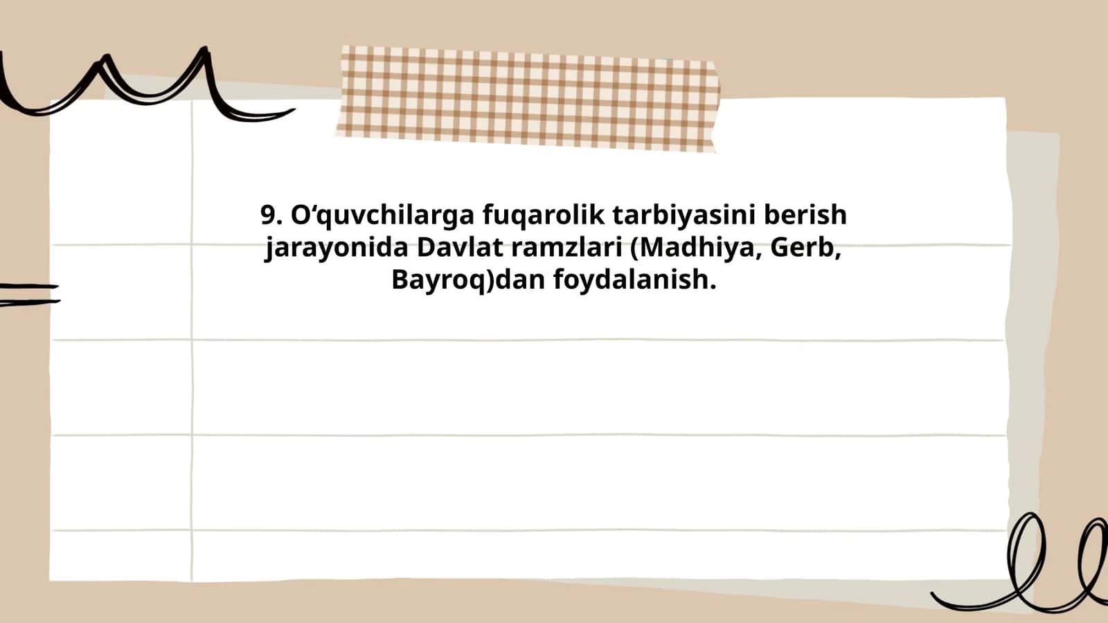 O‘quvchilarga fuqarolik tarbiyasini berish jarayonida Davlat ramzlari (Madhiya, Gerb, Bayroq)dan foydalanish