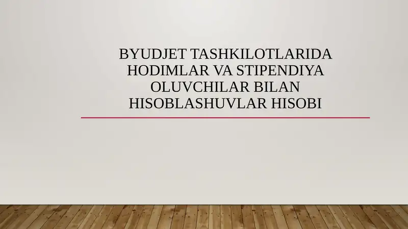 Xodimlar va stipendiya oluvchilar bilan hisoblashuvlar hisobi
