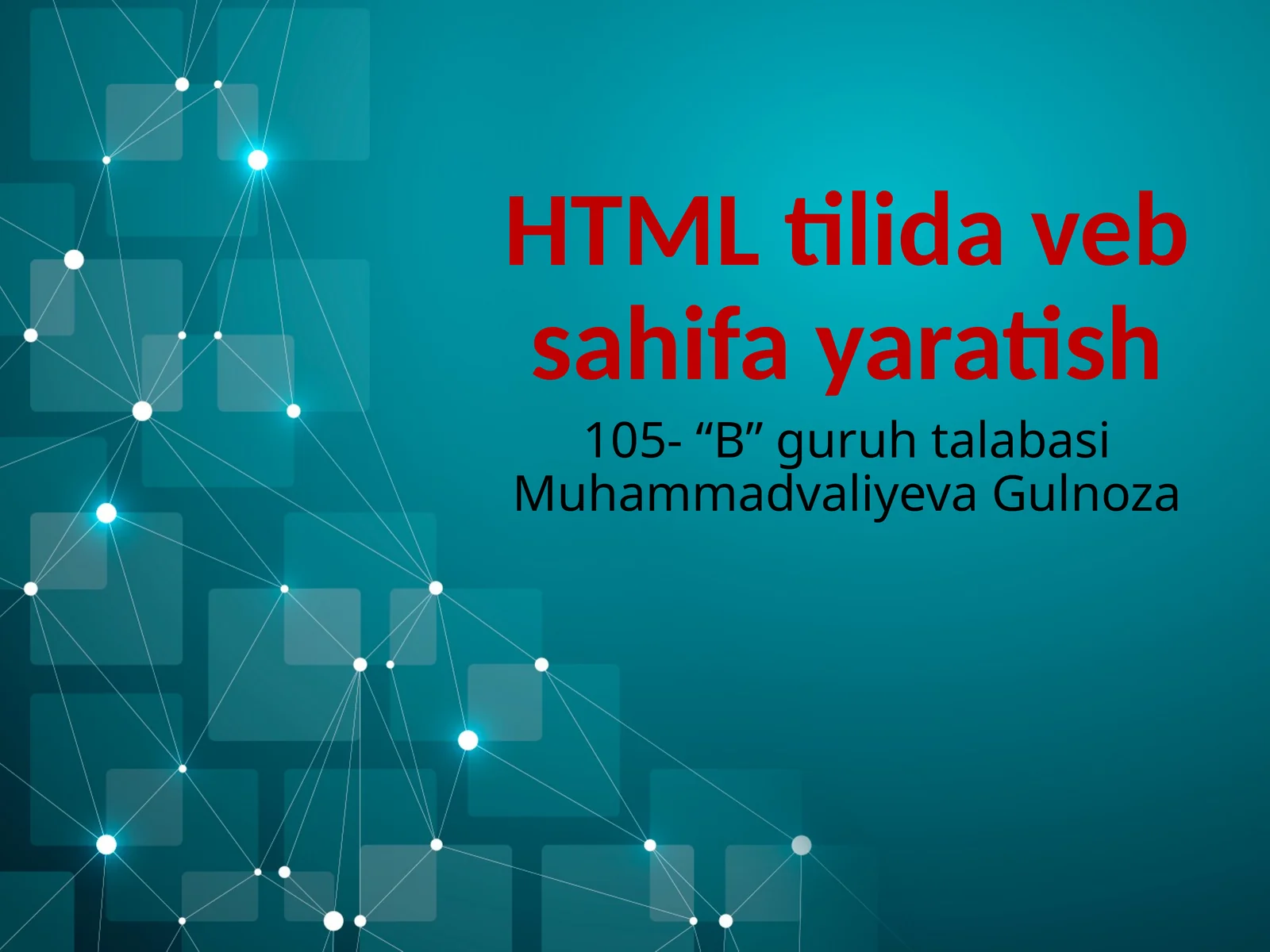 HTML tilida veb sahifa yaratish