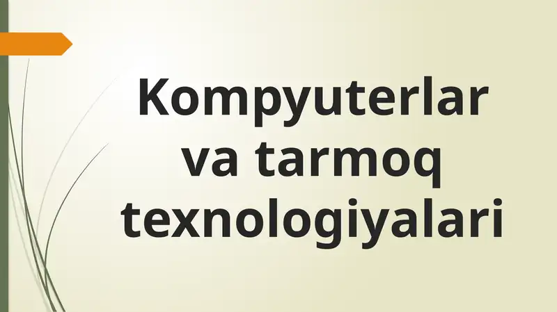 Kompyuterlar va tarmoq texnologiyalari. TCP/IP protokoli