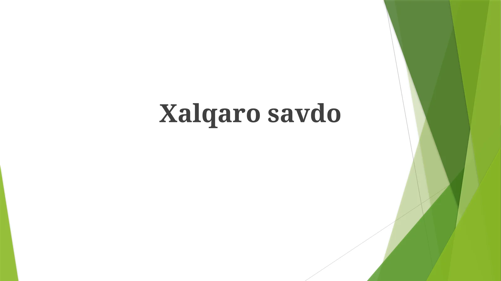 Xalqarosavdo