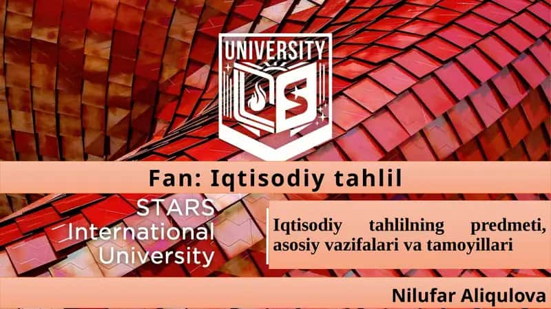 Iqtisodiy tahlilning predmeti, asosiy vazifalari va tamoyillari
