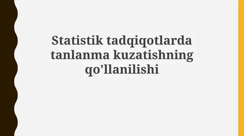 Namuna olish usullari