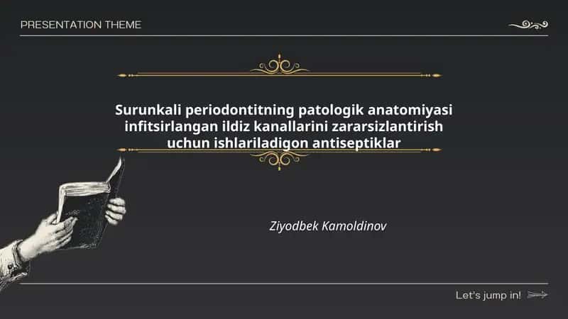 Surunkali periodontitning patologik anatomiyasi infitsirlangan ildiz kanallarini zararsizlantirish uchun ishlariladigon antiseptiklar