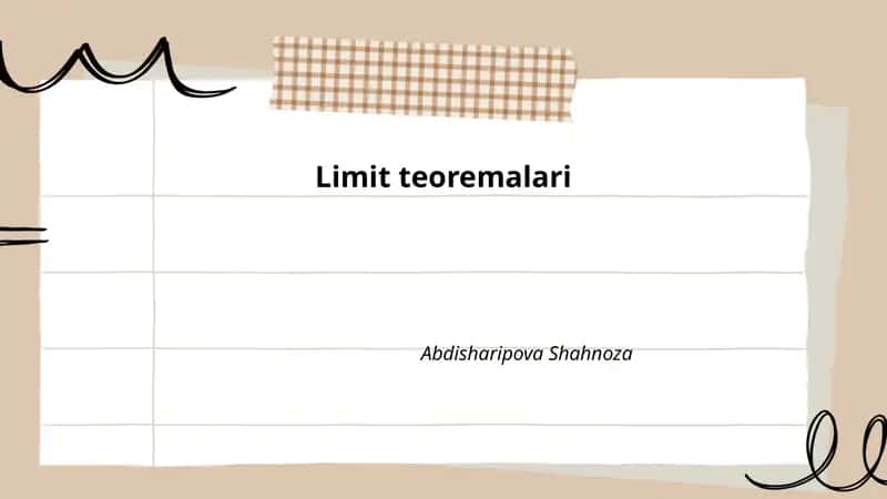 Limit teoremalari
