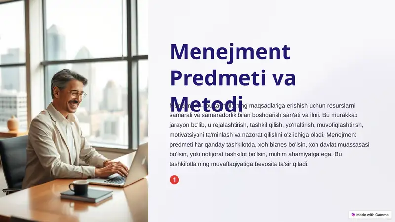 Menejment Predmeti va Metodi