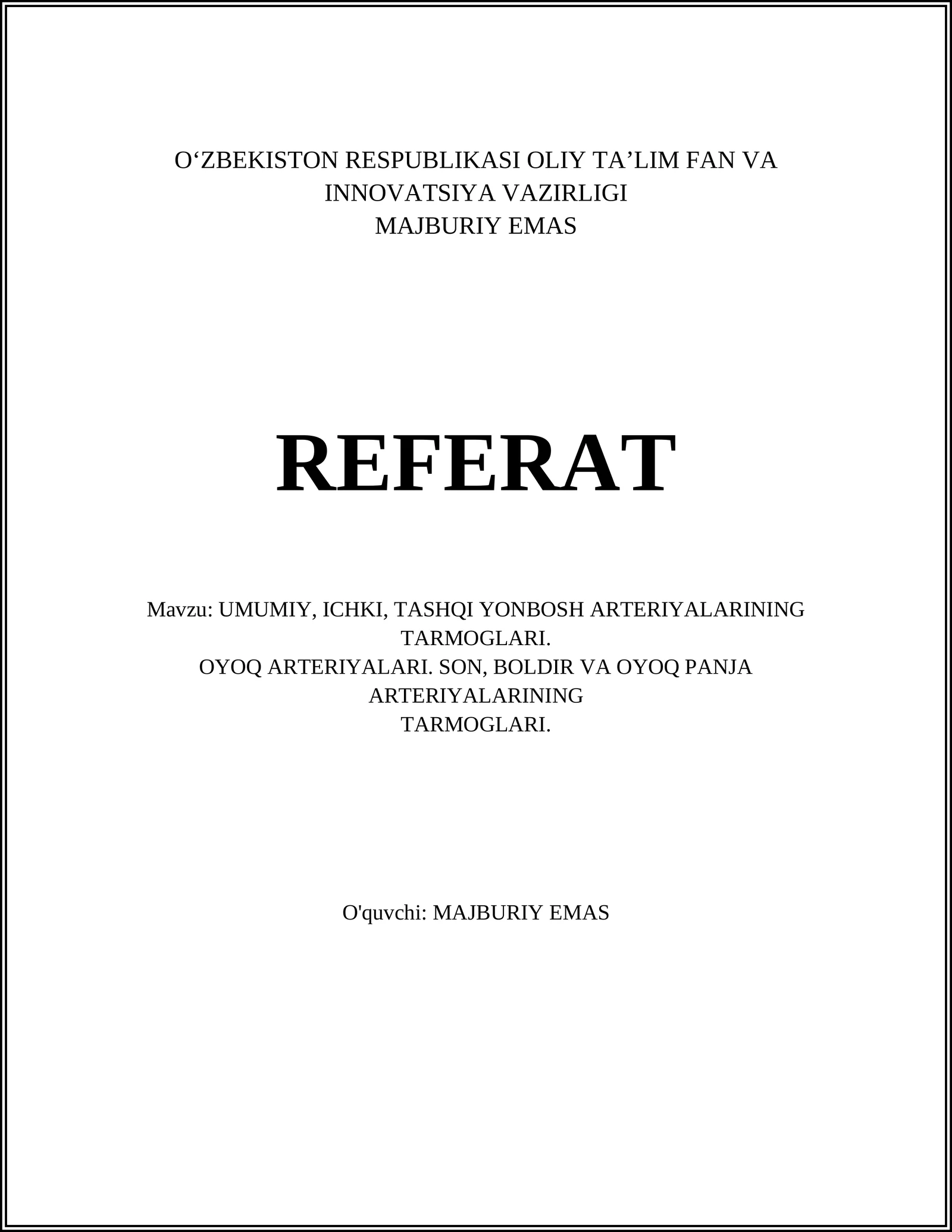 Majburiy Emas - Referat