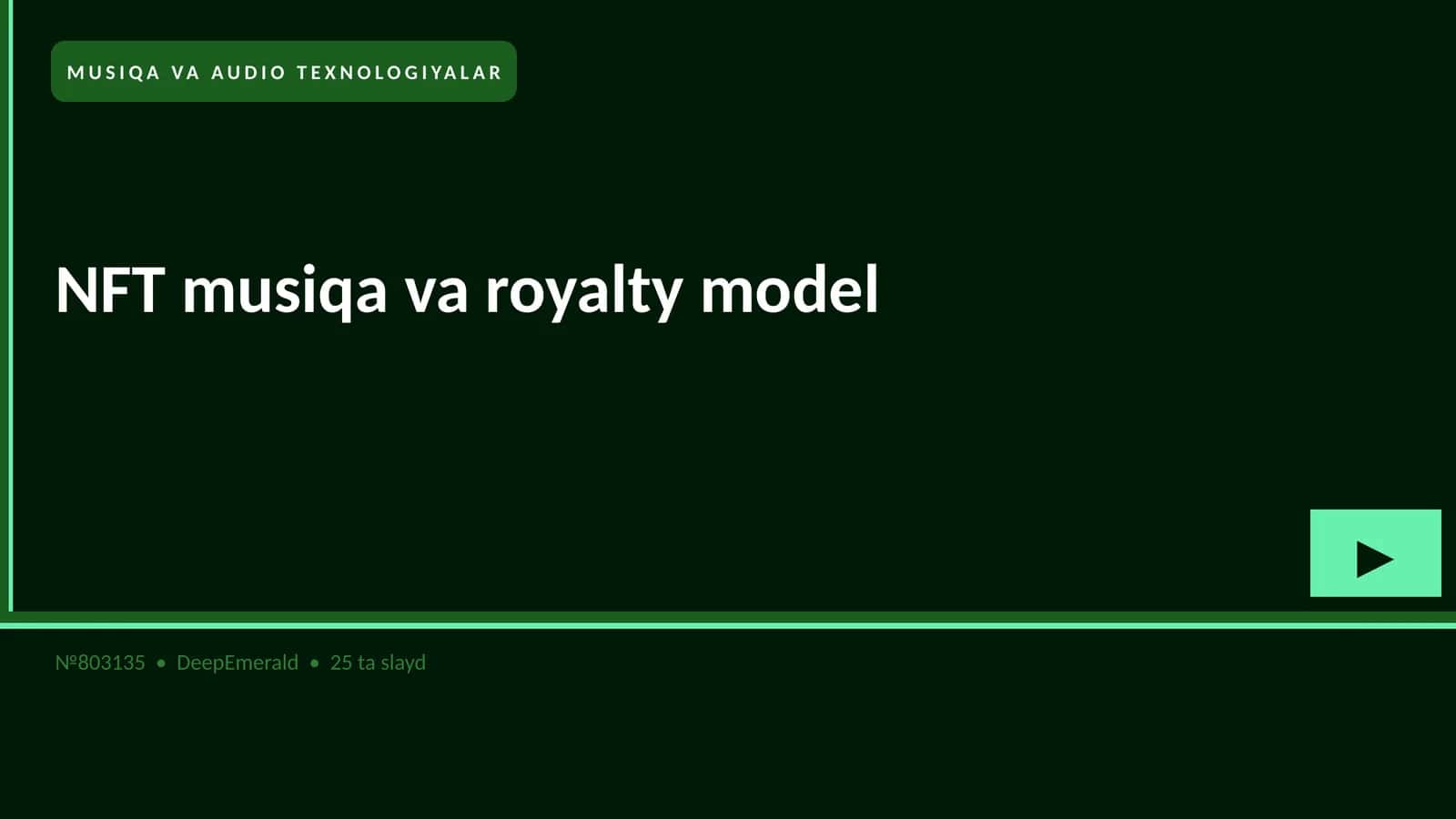 MUSIQA VA AUDIO TEXNOLOGIYALAR