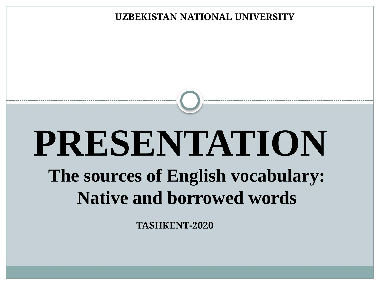The sources of English vocabulary: Native and borrowed words