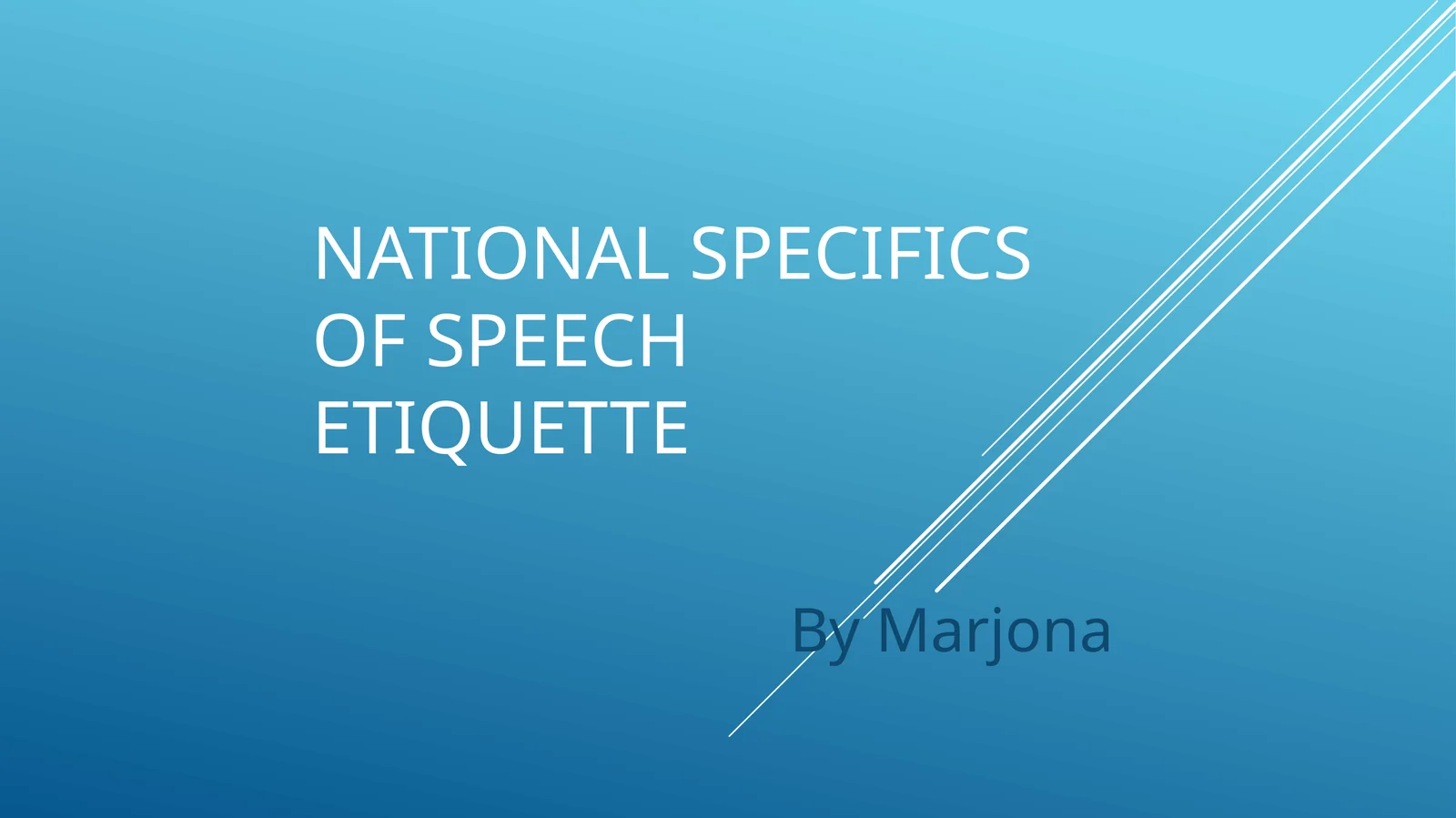 National specifics of speech etiquette