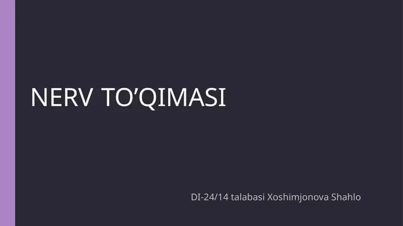 Nerv toʻqimasi (Gistologiya)