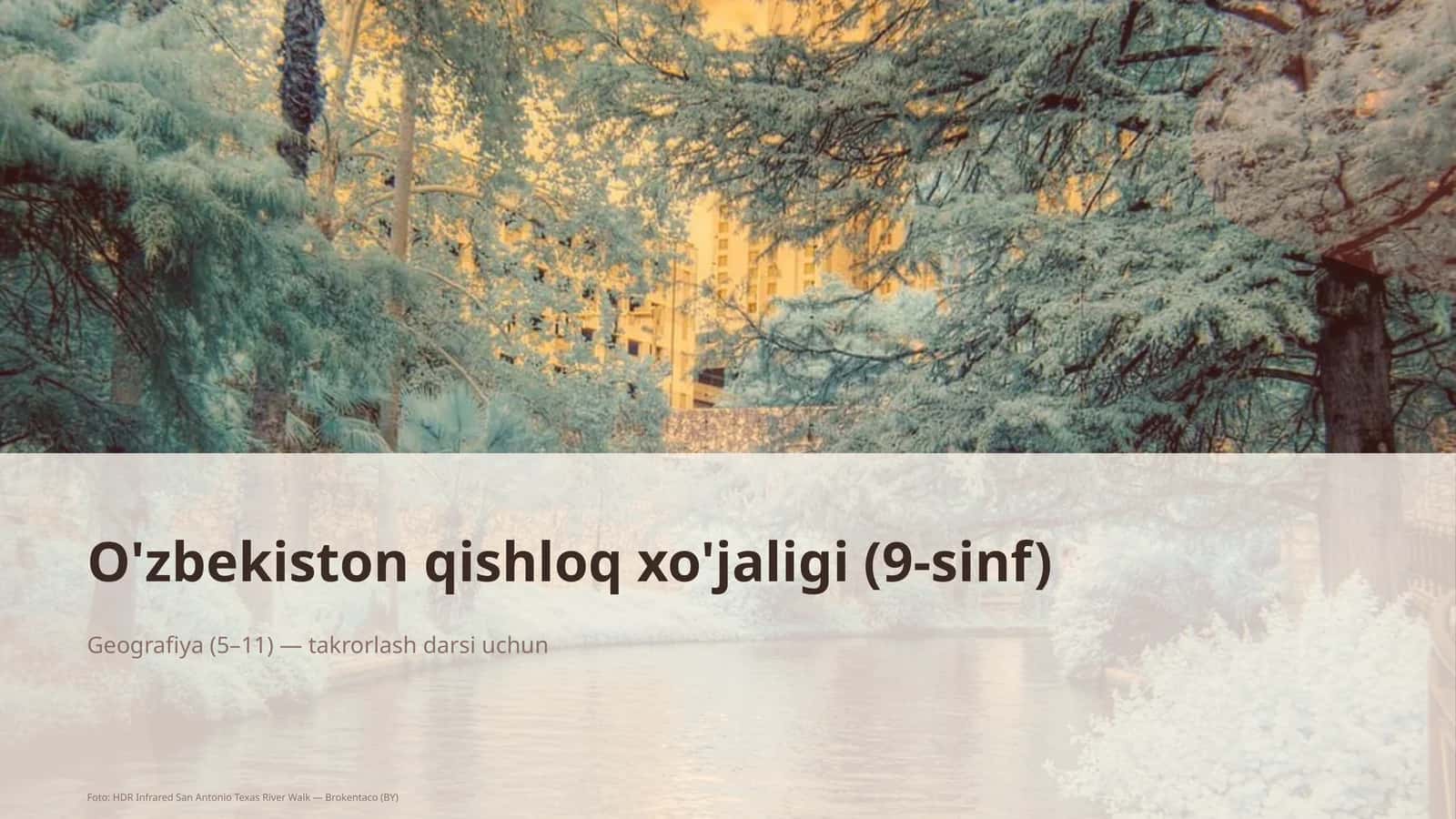 O'zbekiston qishloq xo'jaligi (9-sinf)