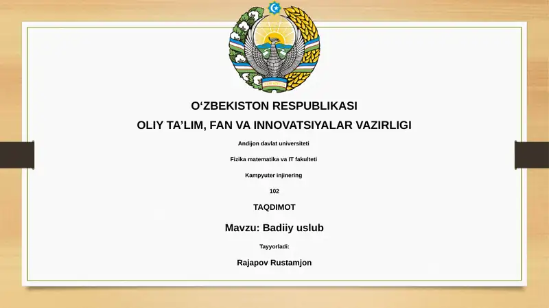 Badiiy uslub
