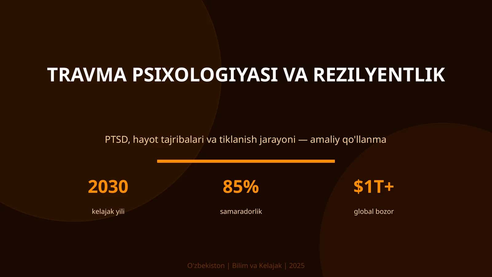 TRAVMA PSIXOLOGIYASI VA REZILYENTLIK